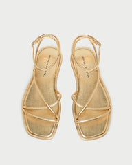 Noor Gold Leather Flat Sandal