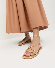 Noor Gold Leather Flat Sandal