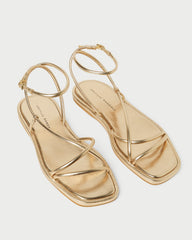 Noor Gold Leather Flat Sandal