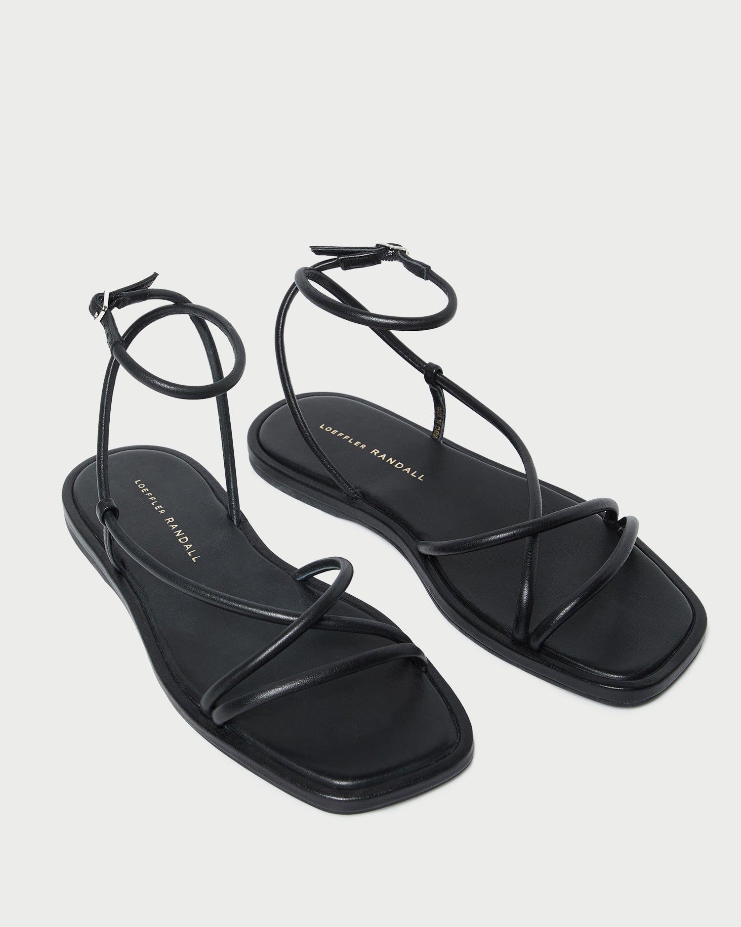Noor Black Leather Flat Sandal