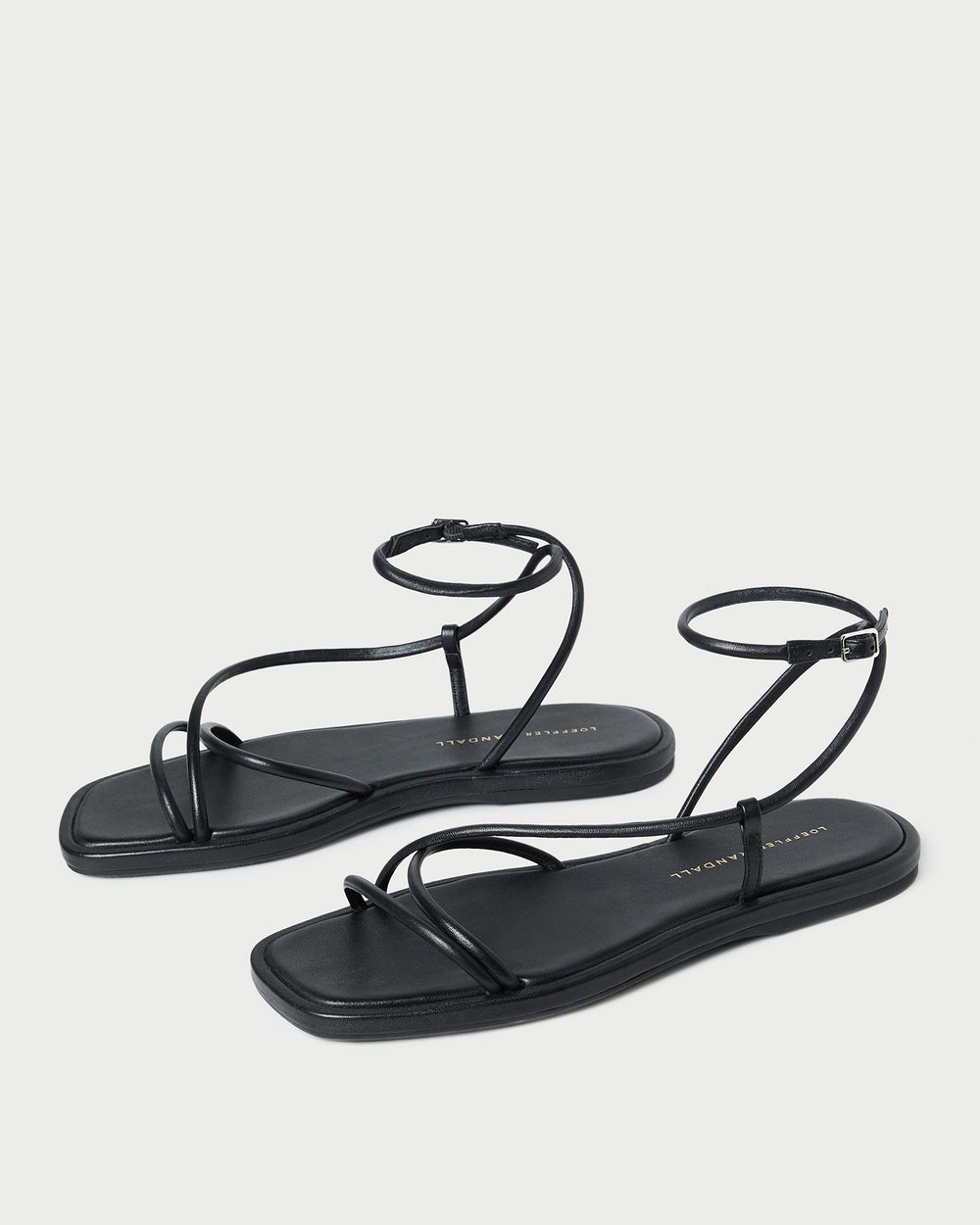 Noor Black Leather Flat Sandal