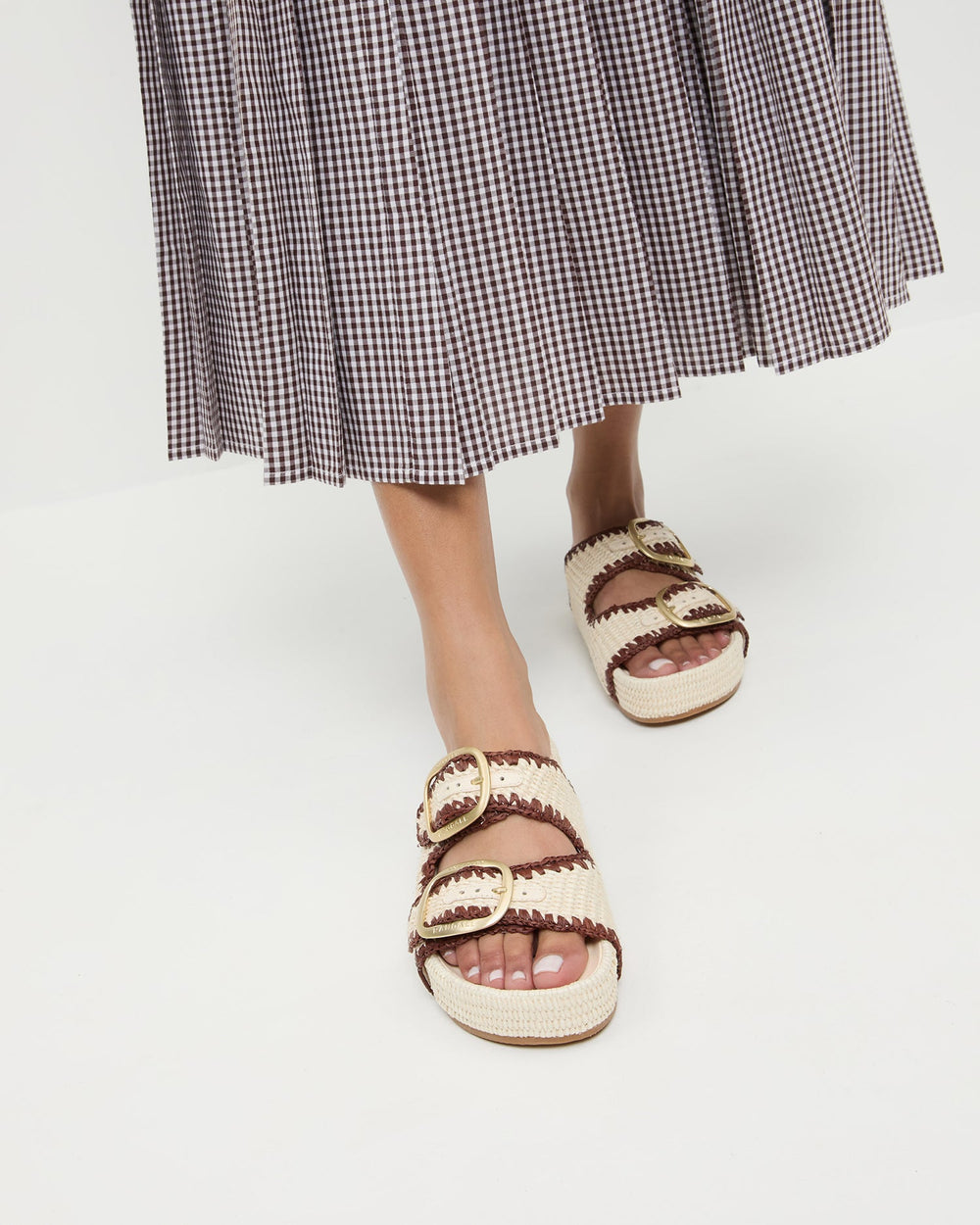 Theo Cream Two-Band Sandal