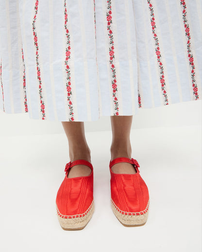 Clover Red Moiré Espadrille