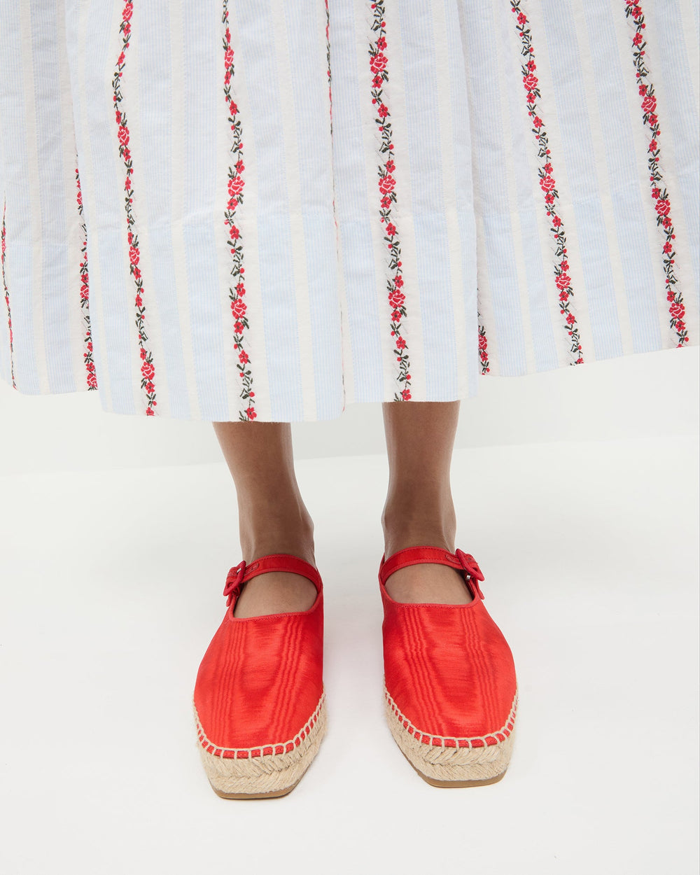 Clover Red Moiré Espadrille