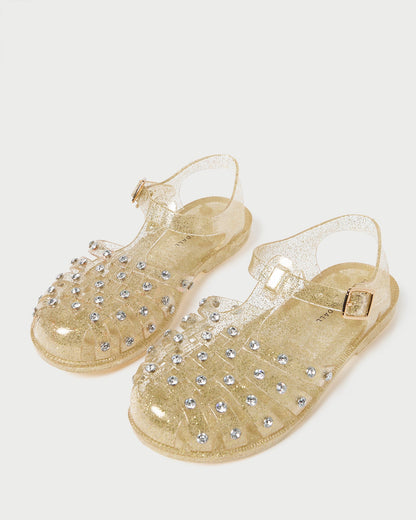Rhys Champagne Glitter Jelly Sandal
