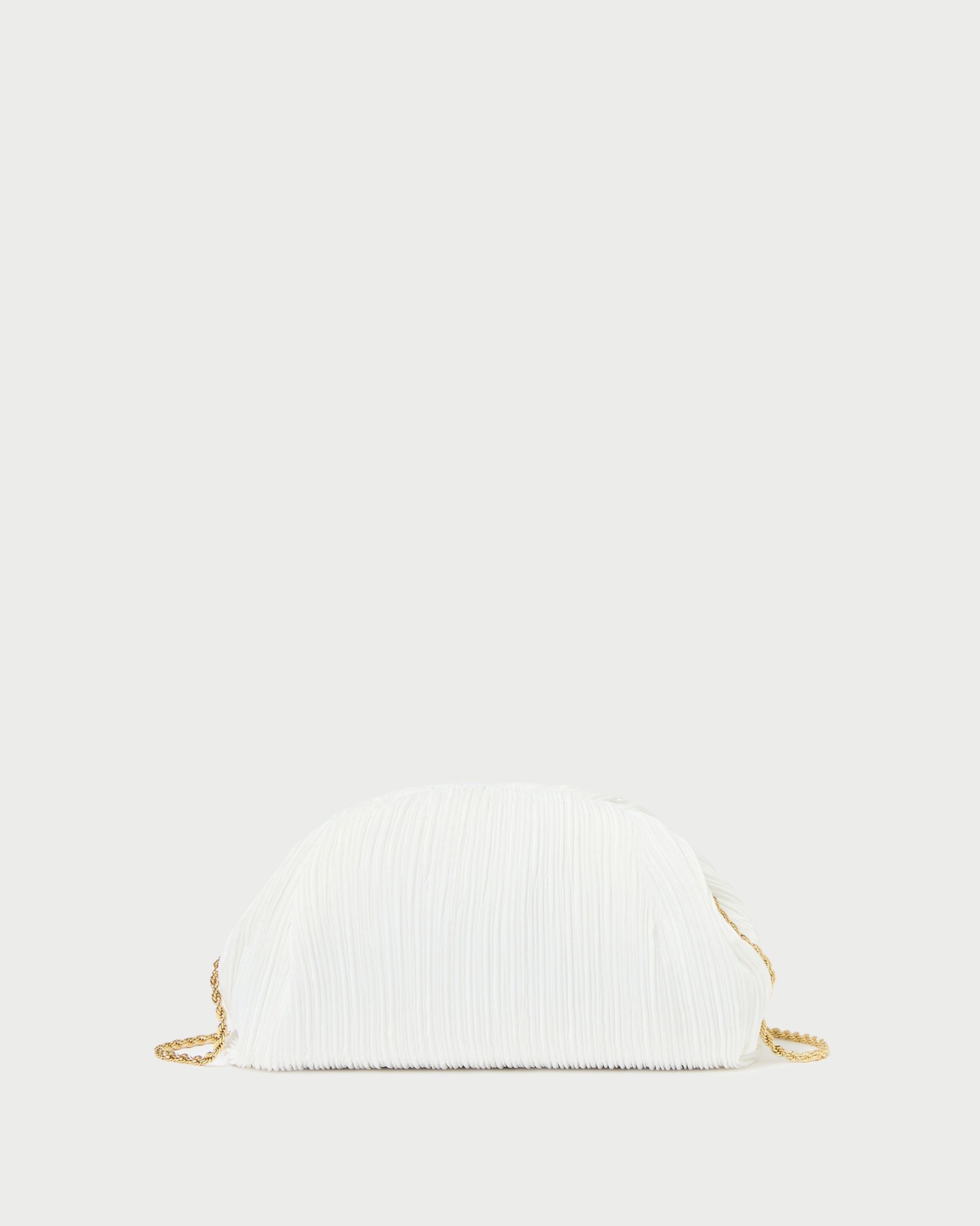 Bailey White Pleated Dome Clutch
