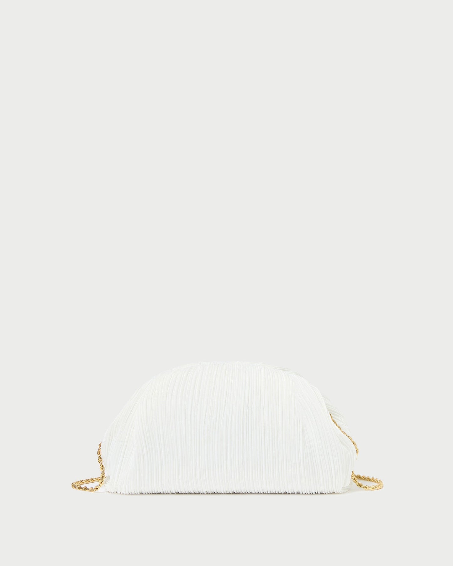 Bailey White Pleated Dome Clutch