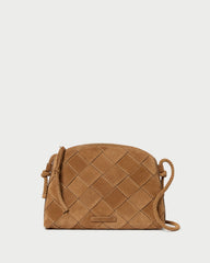Mallory Toffee Woven Suede Crossbody