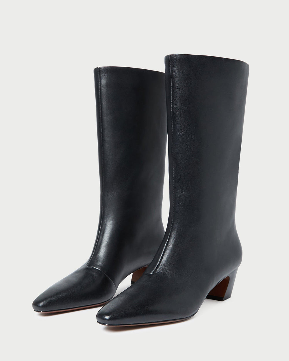 Cleo Black Leather Mid-Calf Boot