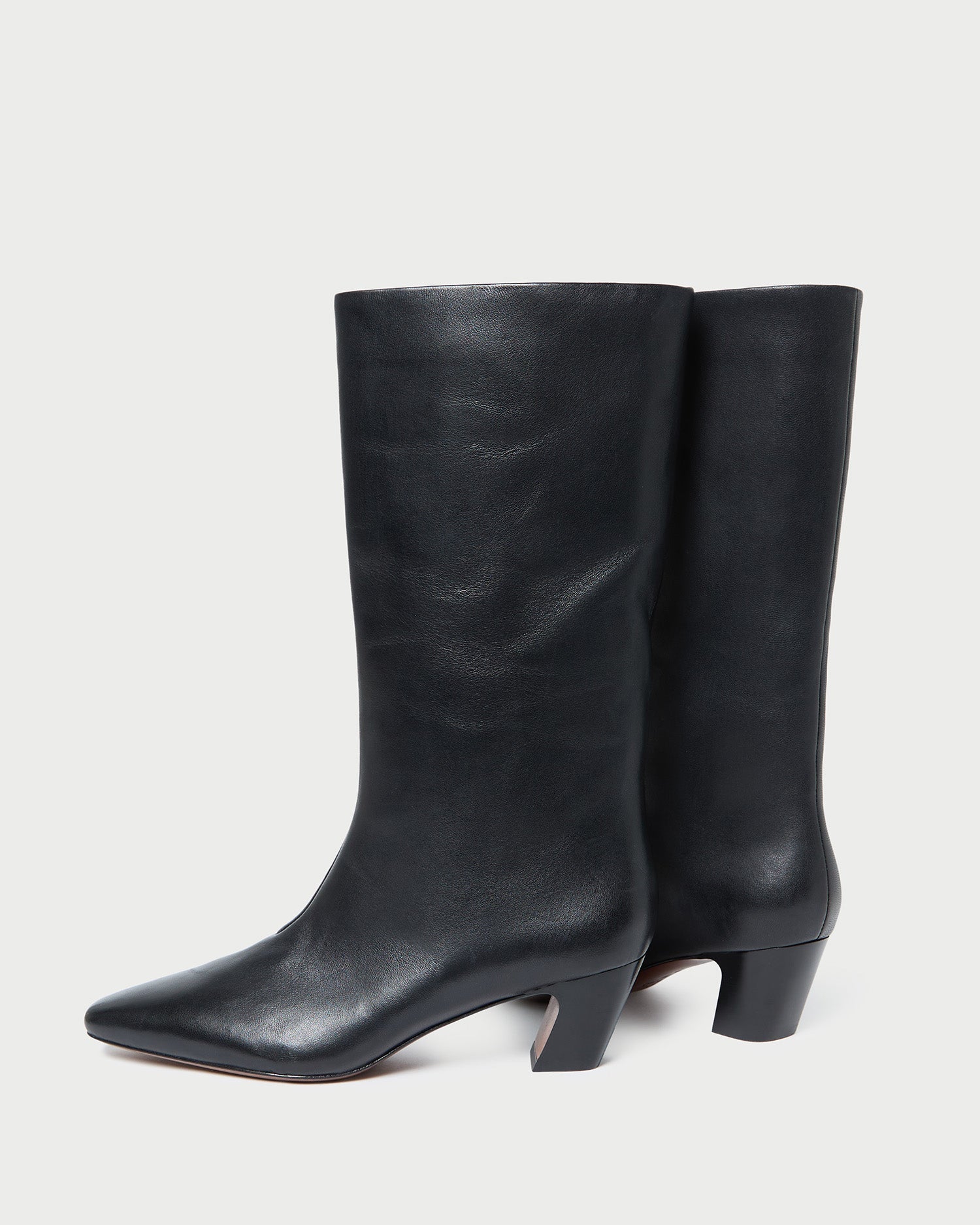 Cleo Black Leather Mid-Calf Boot