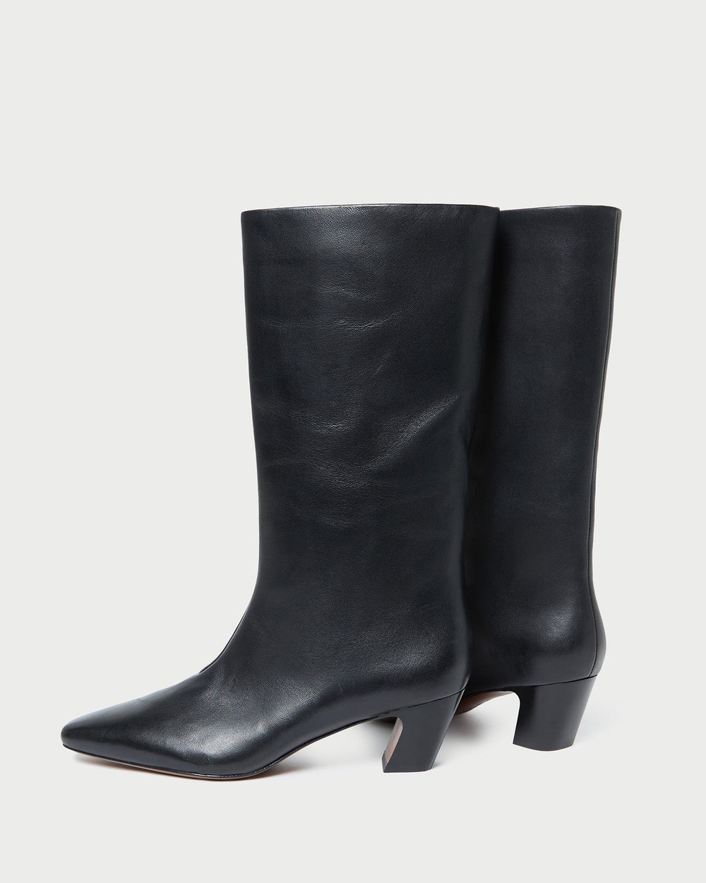 Cleo Black Leather Mid-Calf Boot