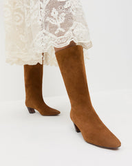 Cleo Cacao Suede Mid-Calf Boot