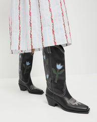 Wilder Black Tulip Leather Boot