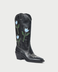 Wilder Black Tulip Leather Boot