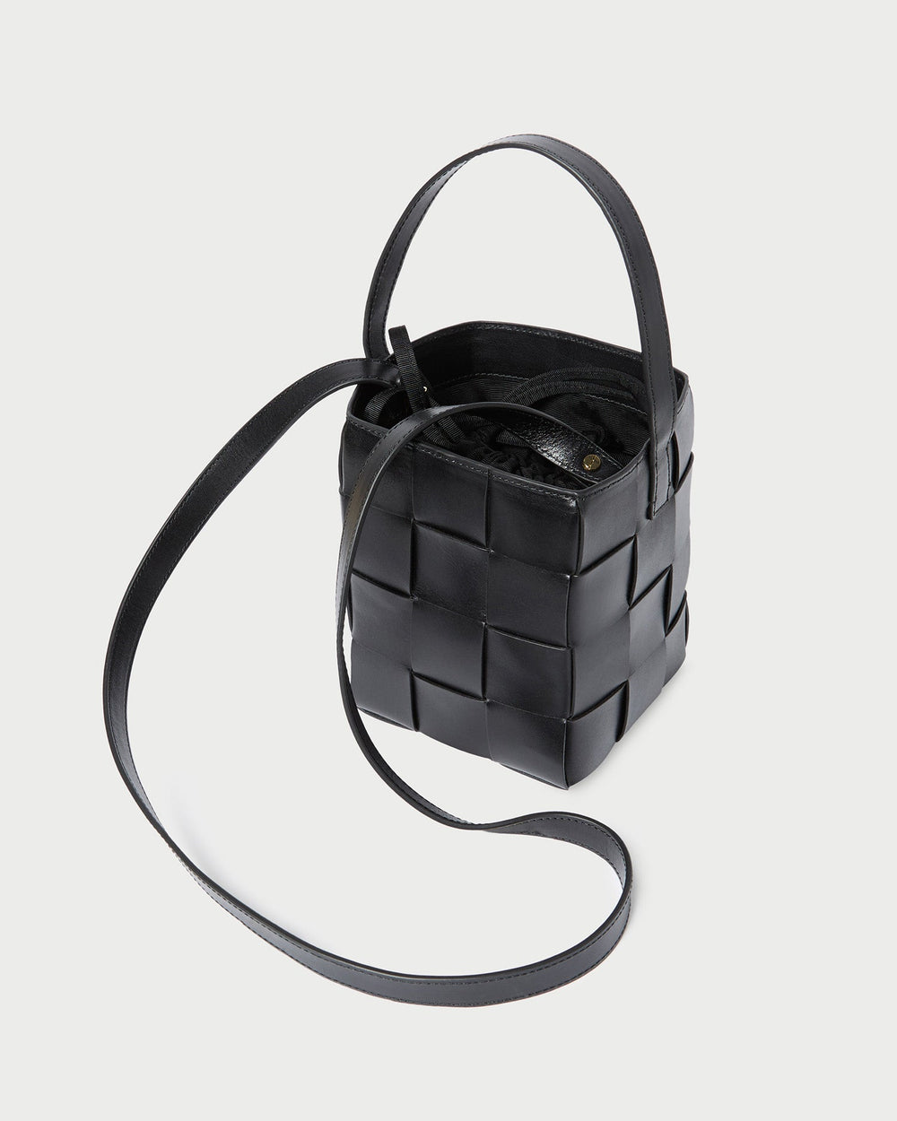 Laith Black Leather Bucket Bag