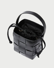 Laith Black Leather Bucket Bag