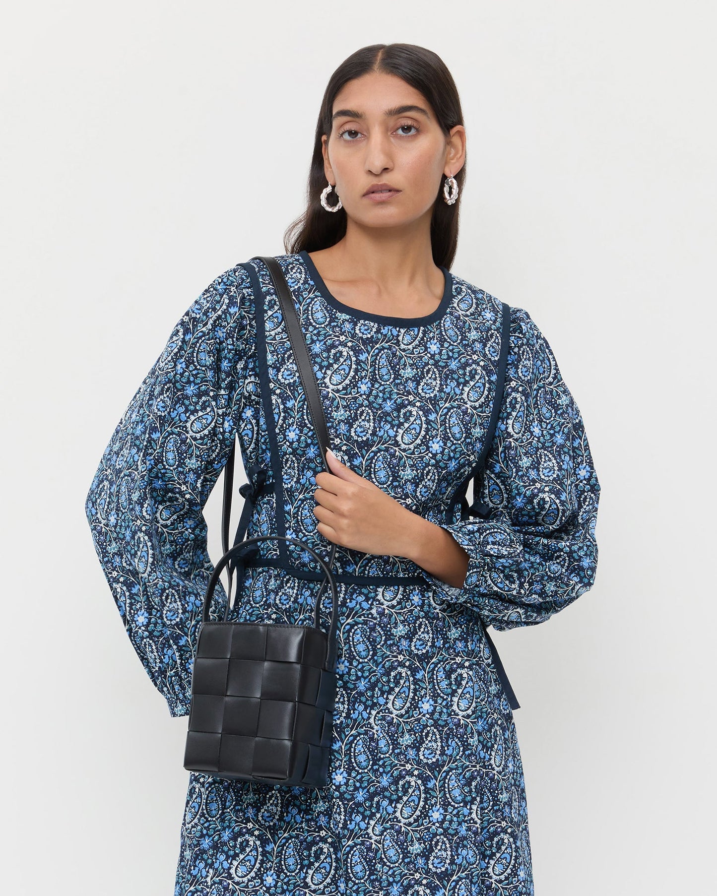 Laith Black Leather Bucket Bag