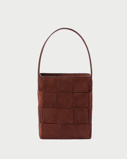 Laith Espresso Suede Bucket Bag