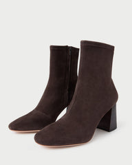 Elise Brown Suede Stretch Bootie