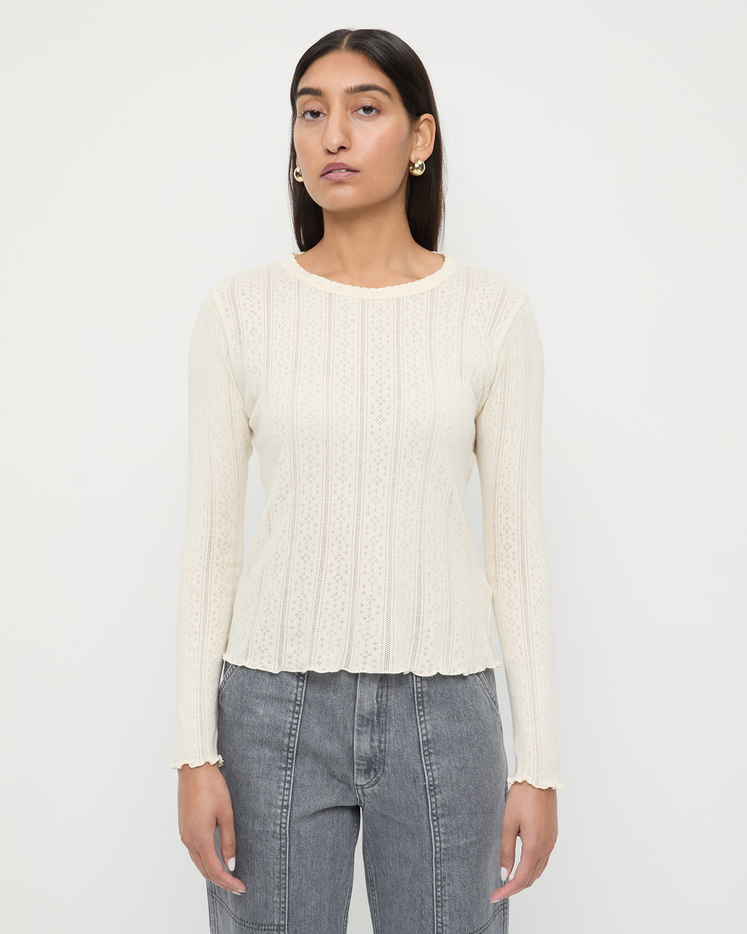 Lolo Pointelle Long-Sleeve Tee