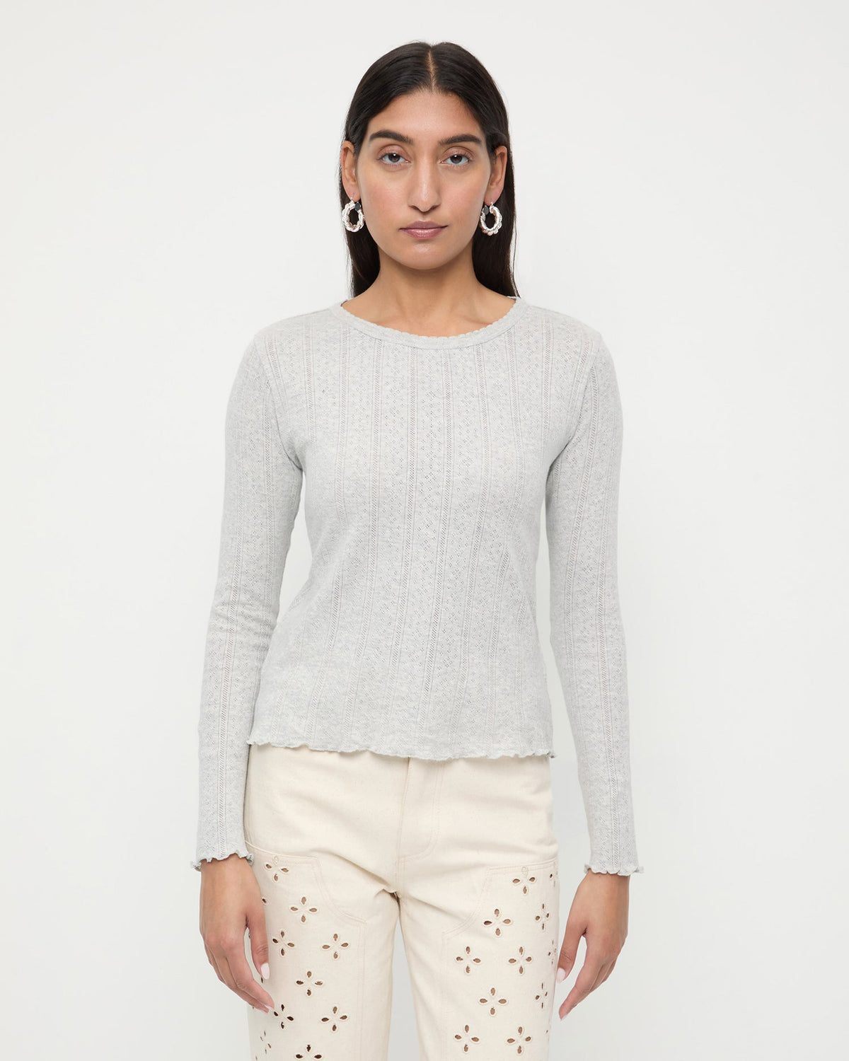 Lolo Pointelle Long-Sleeve Tee