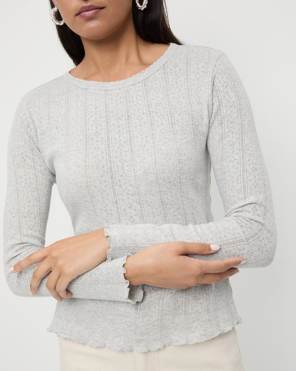 Lolo Pointelle Long-Sleeve Tee