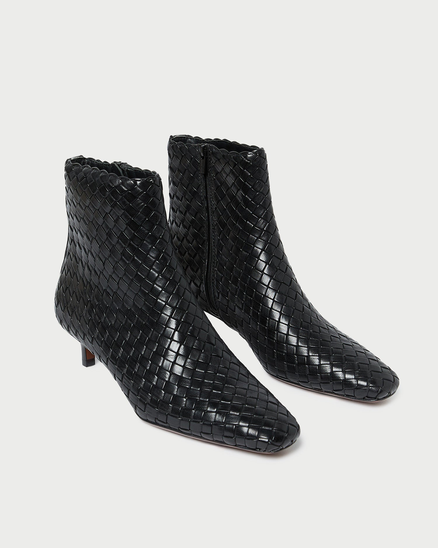 Marcella Black Woven Ankle Boot