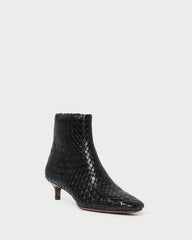 Marcella Black Woven Ankle Boot
