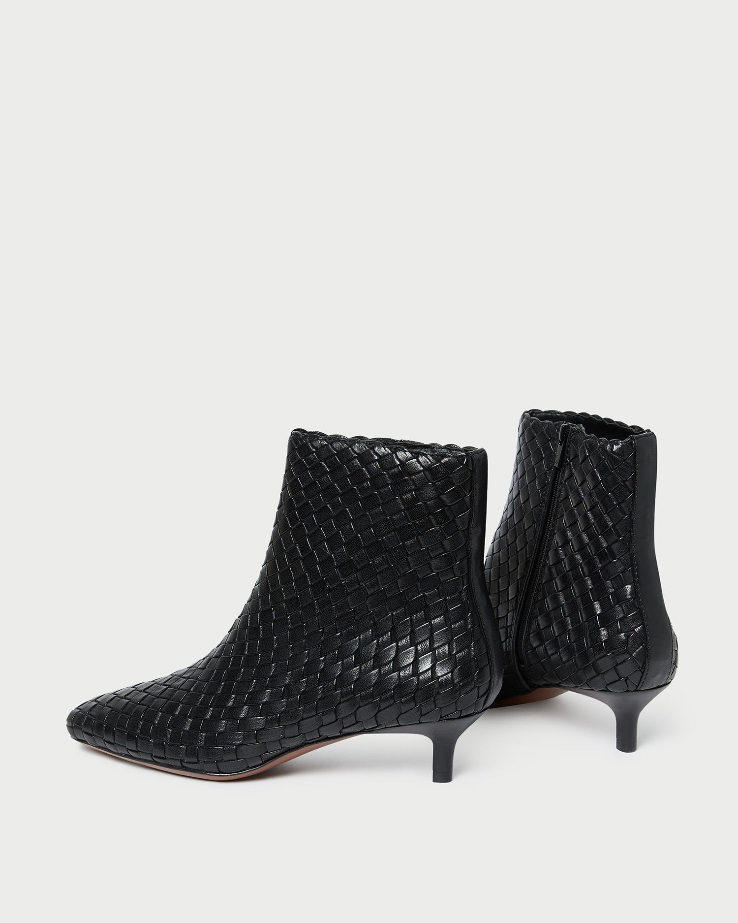 Marcella Black Woven Ankle Boot