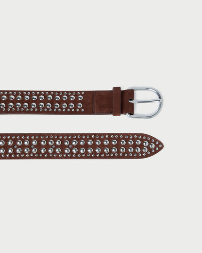 Isaac Espresso/Silver Studded Belt