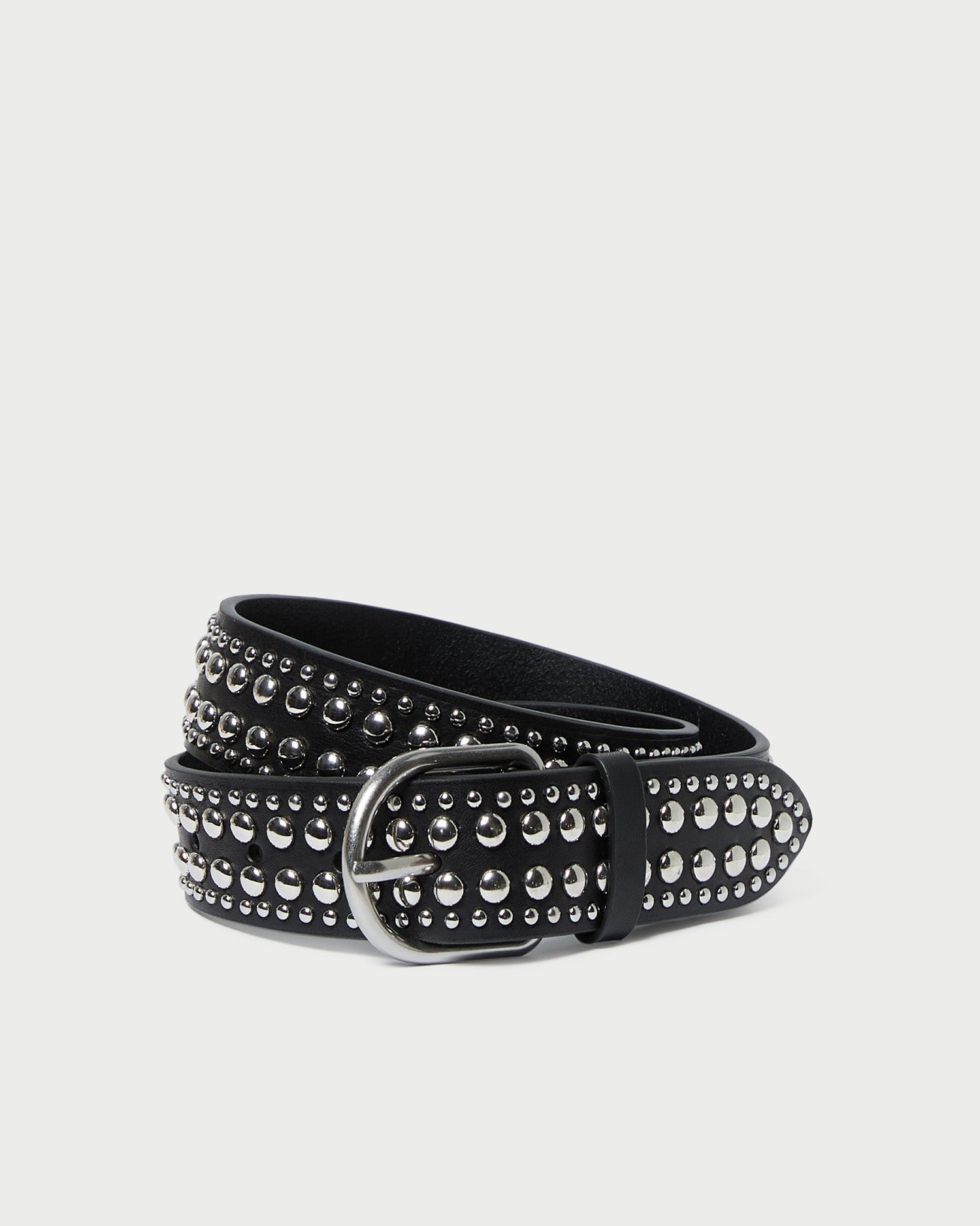 Isaac Black/Silver Studded Belt
