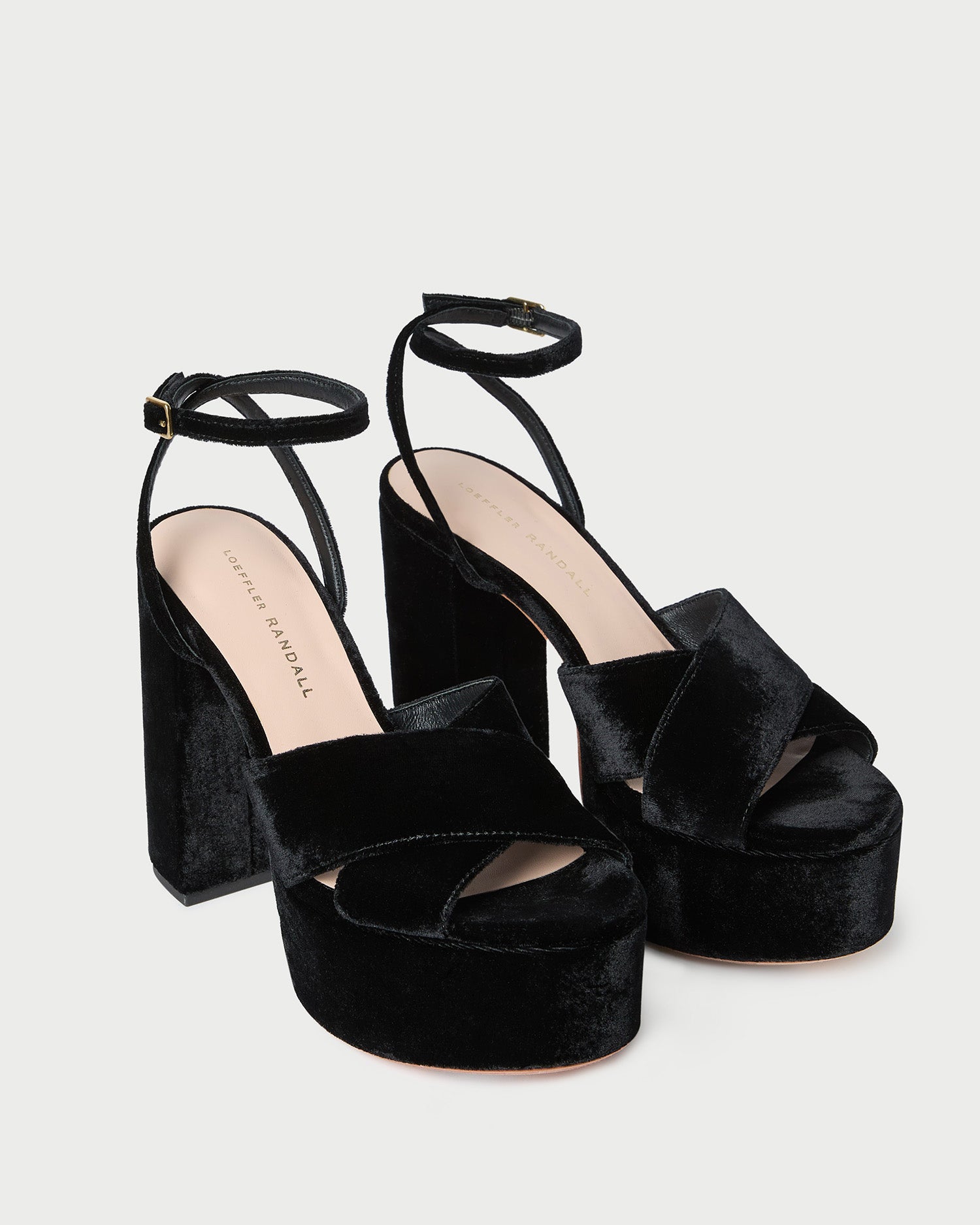 Loretta Black Velvet Platform Sandal