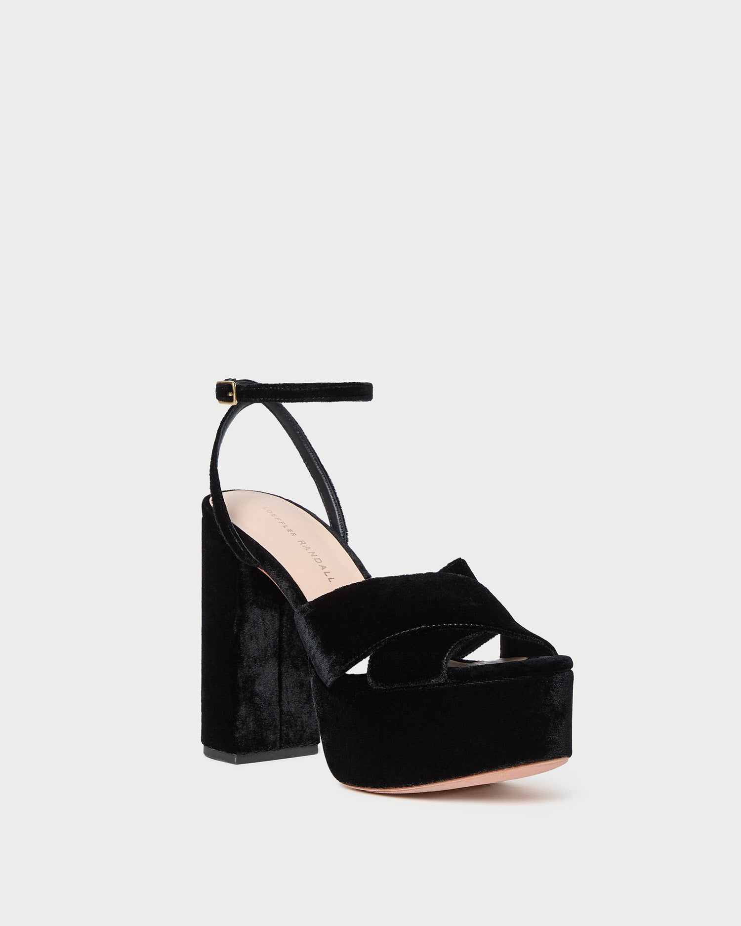 Loretta Black Velvet Platform Sandal
