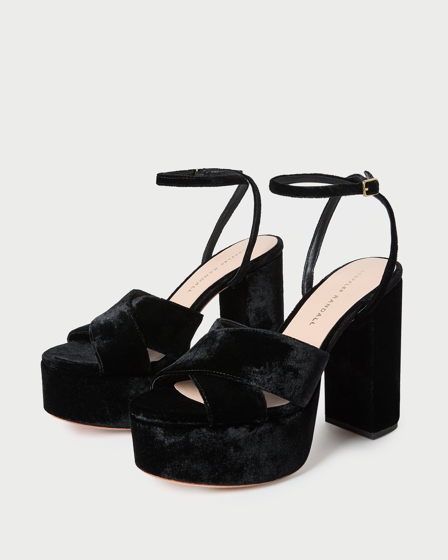 Loretta Black Velvet Platform Sandal