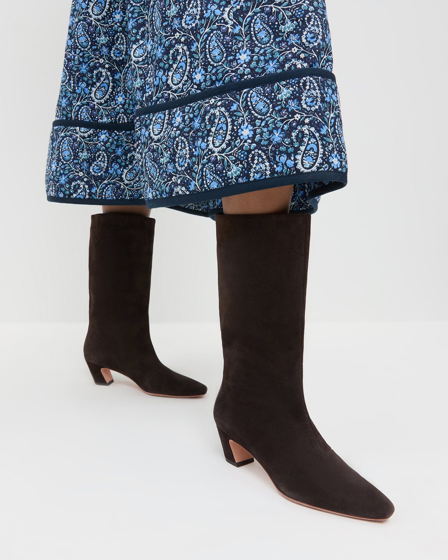 Cleo Brown Suede Mid-Calf Boot