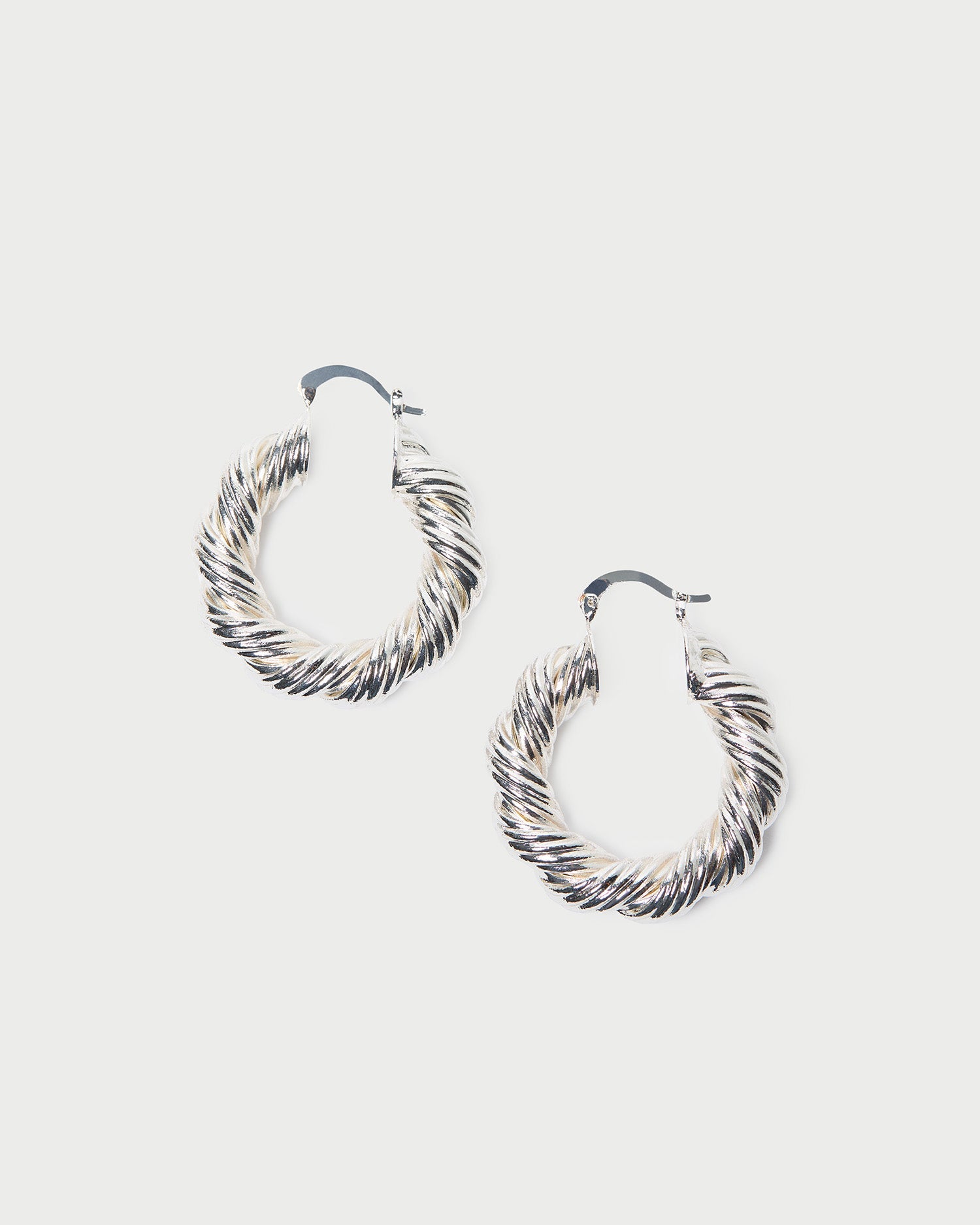 Atticus Silver Twisted Hoop Earrings