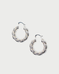 Atticus Silver Twisted Hoop Earrings
