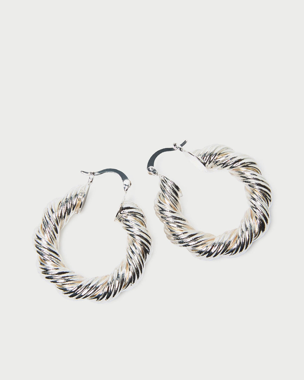 Atticus Silver Twisted Hoop Earrings