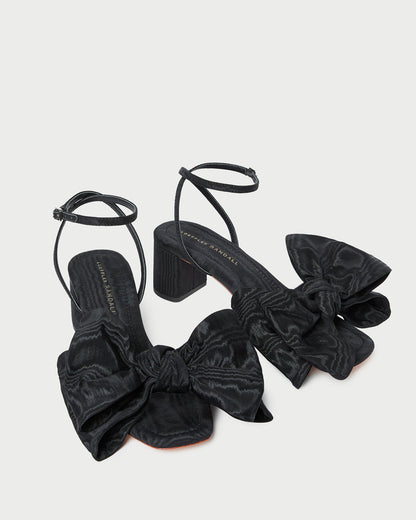 Carmen Black Moiré Bow Sandal