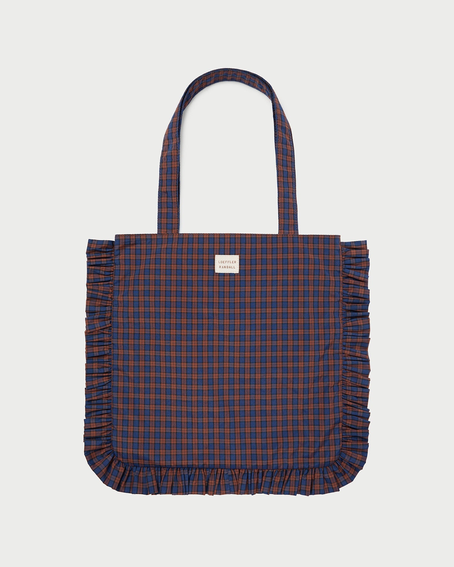 Justine Navy Ruffle Tote