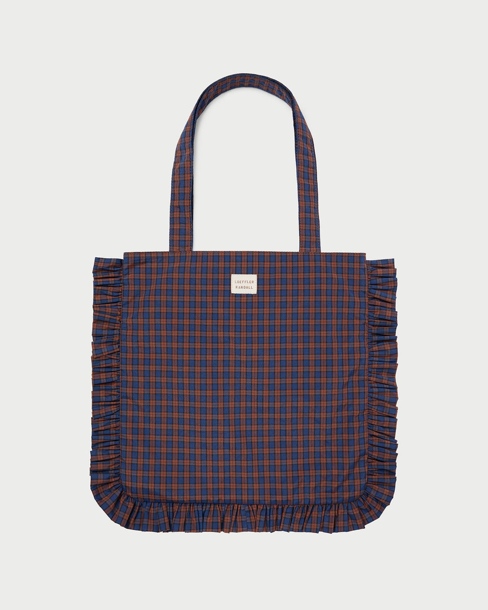 Justine Navy Ruffle Tote