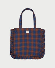 Justine Navy Ruffle Tote