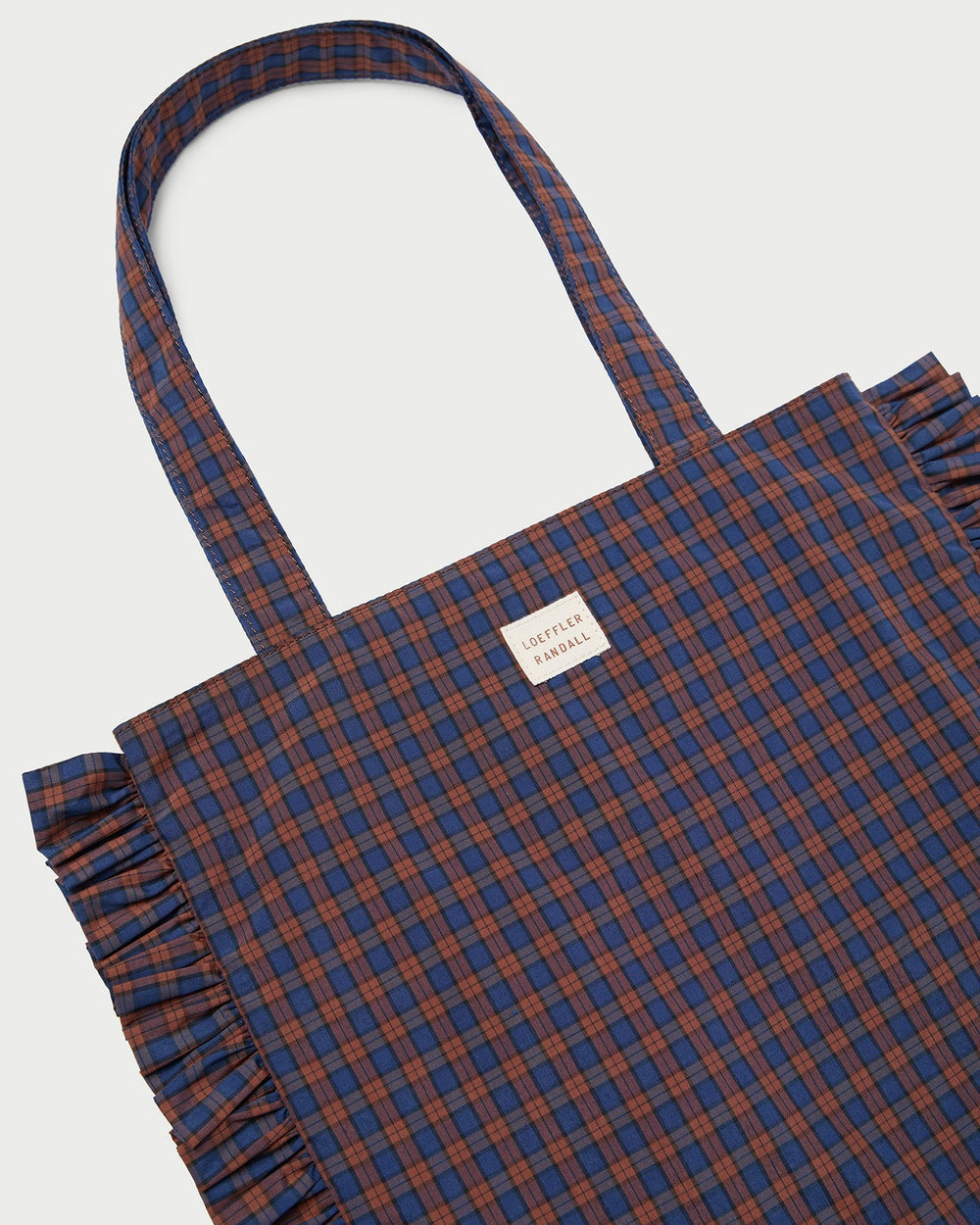 Justine Navy Ruffle Tote