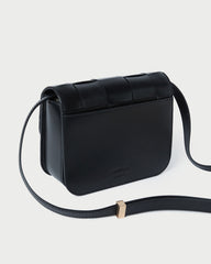 Desi Black Woven Leather Crossbody