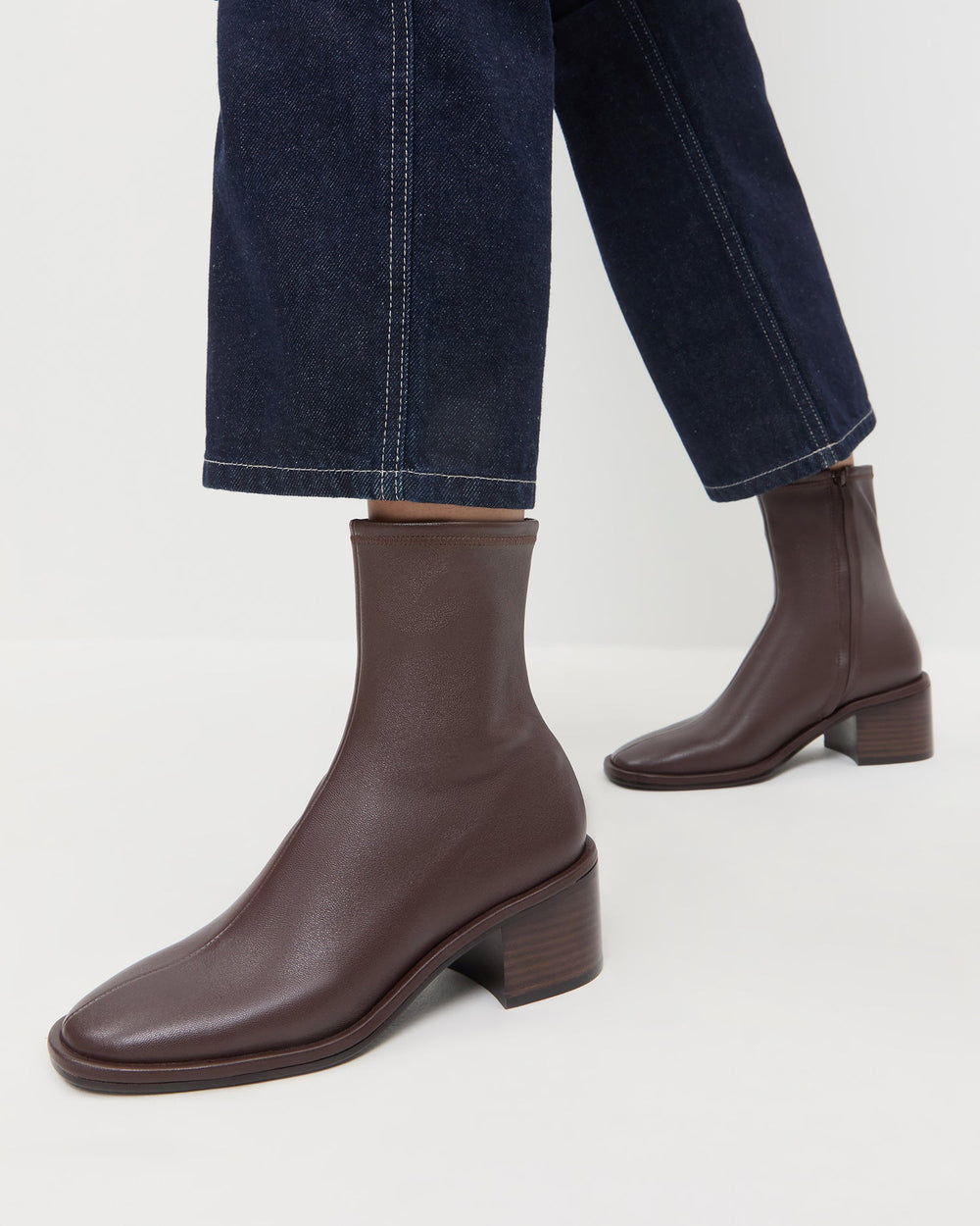 Roxy Espresso Leather Ankle Bootie