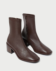 Roxy Espresso Leather Ankle Bootie