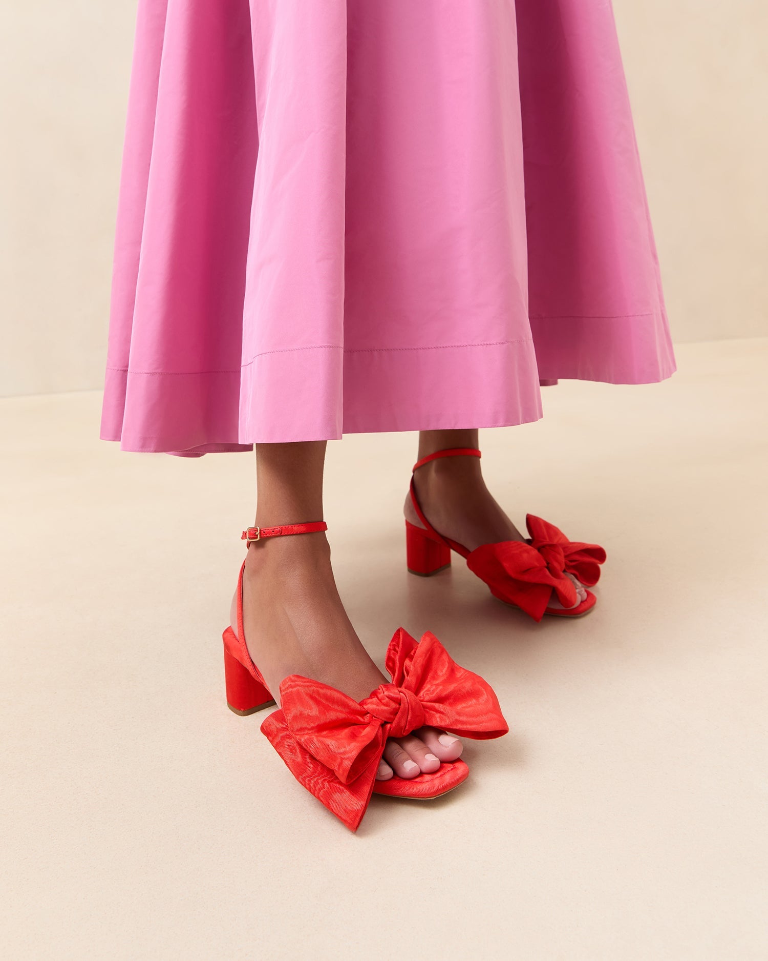 Carmen Red Moiré Bow Sandal
