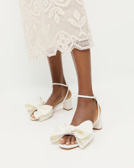 Carmen Cream Moiré Bow Sandal
