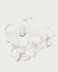 Carmen Cream Moiré Bow Sandal