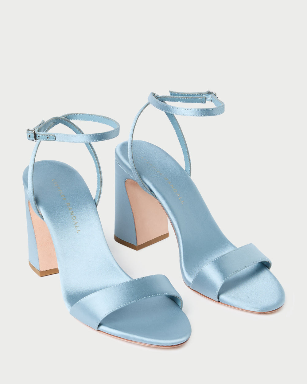 Malia Blue Satin Curved-Heel Sandal